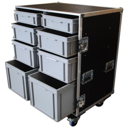 Custom Large Production Flight Case With 8 Trays